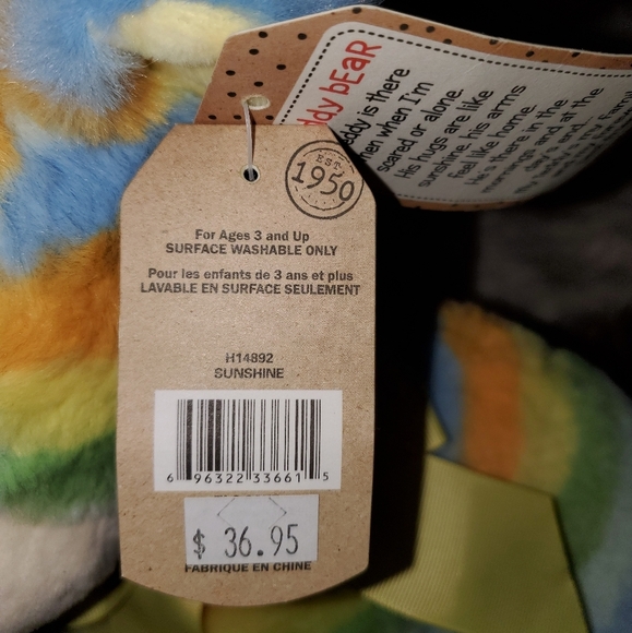 GANZ Sunshine Striped Plush Bear NWT - Picture 9 of 13